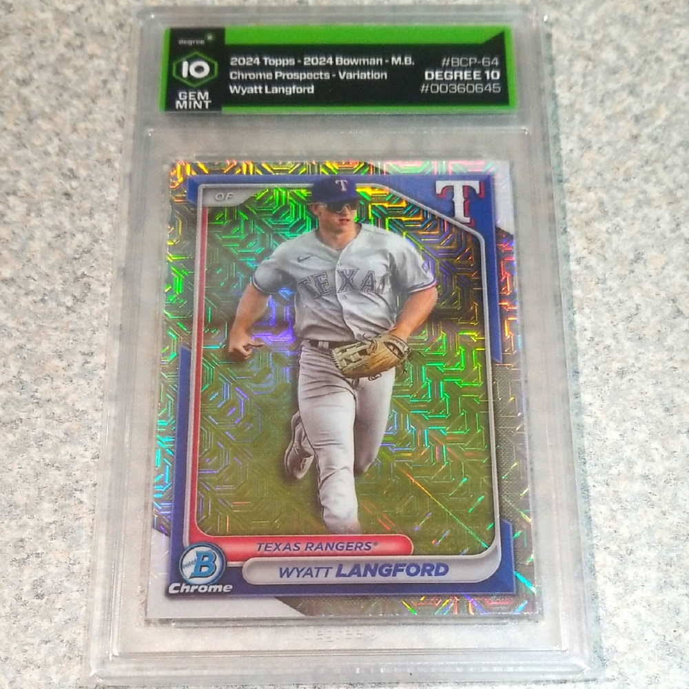 2024 Bowman Chrome Variation Mojo Wyatt Langford Gem Mint 10.